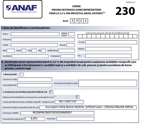 Redirecționare 3 5 din impozitul pe venit 2024 Chilia Buna Vestire