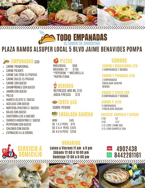 Carta Del Restaurante Todo Empanadas Ra Ramos Arizpe Plaza Ramos Alsuper