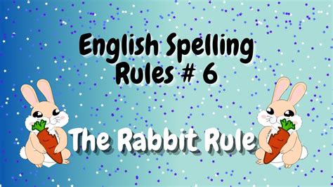 English Spelling Rules 6 The Rabbit Rule Doubling The Medial Consonant Youtube