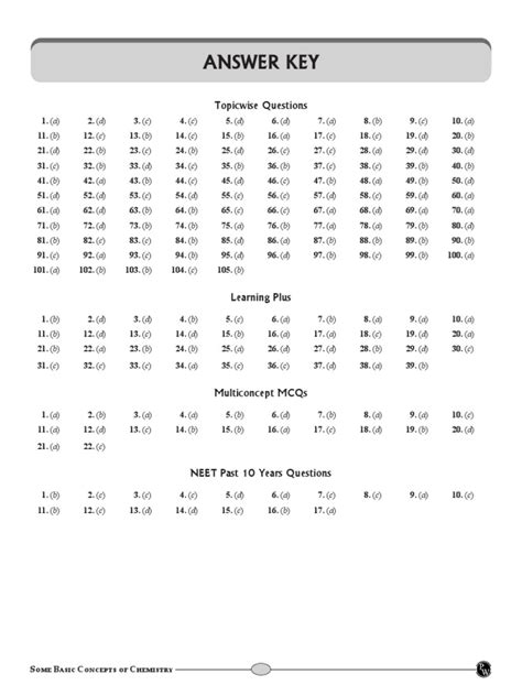 Mole Concept 03 Practise Questions Answer Key | PDF