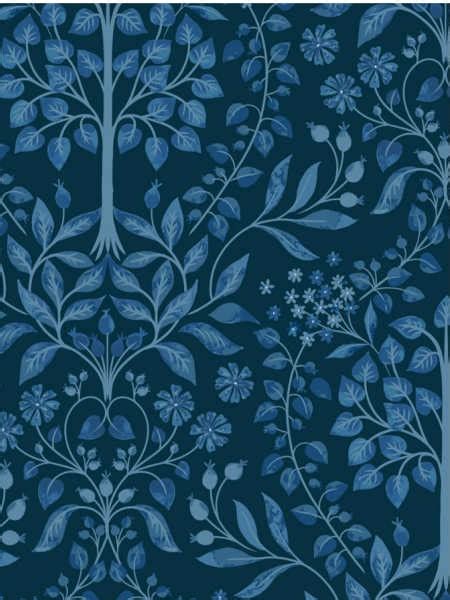 Brensham Trees On Dark Navy Quilting Fabric Patchwork Dreamer