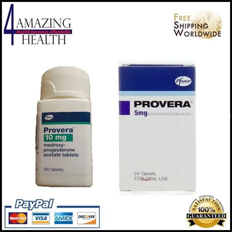 Provera 5mg or 10mg - 100 tablets - $54.99 [OTC]- Amazing4Health.com