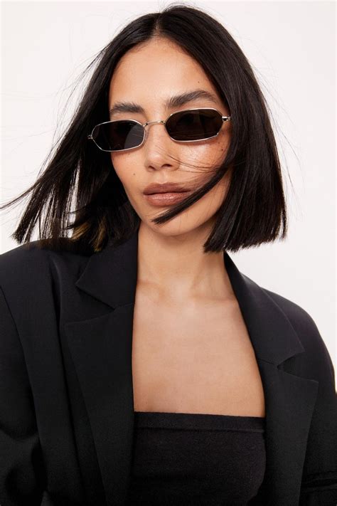 Rectangle Metal Frame Sunglasses Nasty Gal