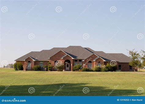 Modern Large Ranch Style Brick House Stock Image Image Of Realtor