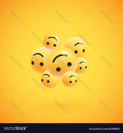 Group High Detailed Yellow Emoticons Royalty Free Vector