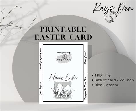 Printable Easter Greeting Card Instant Download 7x5 Inch Cards Easter Card To Download