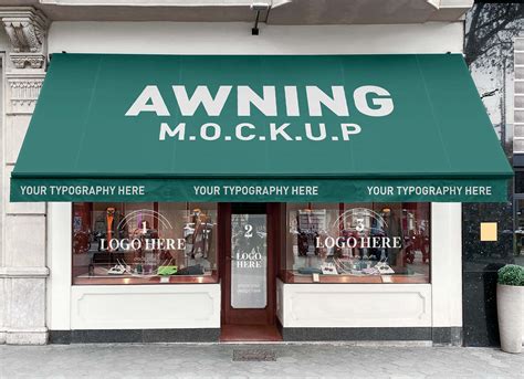 Free Shop Awning And Window Logo Mockup Psd Good Mockups