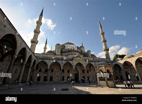 Sultan Ahmet Camii Blue Mosque Courtyard Revak With Fountains For