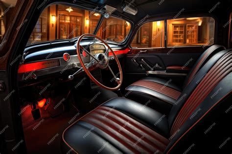 Premium AI Image | Classic hot rods interior with leather seats and ...