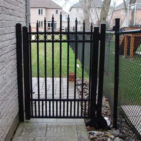 Security Steel Tubular Garden Fence Gate Aluminum Spear Top Door Steel Door Slide Double Gates