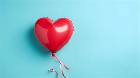 Premium Ai Image A Red Heart Shaped Balloon With A Ribbon Tied To It