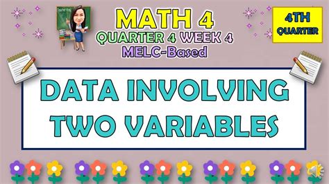 Math Quarter Week Data Involving Two Variables Melc Based