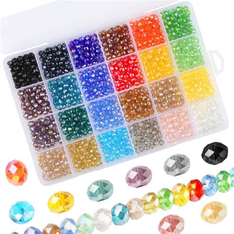 Faceted Rondelle Beads 1200pcs 6mm Crystal Beads Briolette Beads Glass