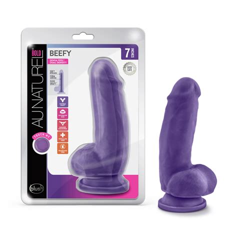 Bold Beefy Dildo Au Naturel In W Balls Purple Blush Satisfaction