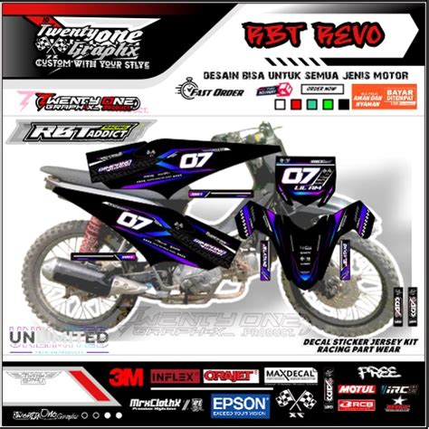 Jual DECAL RBT Revo Fi Abs Injeksi STICKER TRAIL CUSTOM Bebek Std Gtx