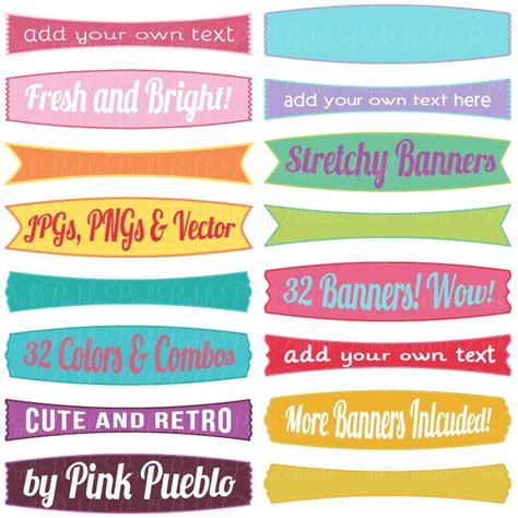 Stretchy Banners Clipart And Vectors Graphic Objects Creative Market