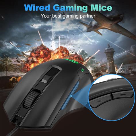 RaceGT Wired RGB Gaming Mouse Ergonomic Mouse with 7 Backlight RGB ...