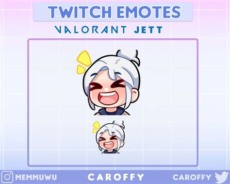 Cute Valorant Jett Emote Laugh Twitch Discord Youtube Etsy Canada