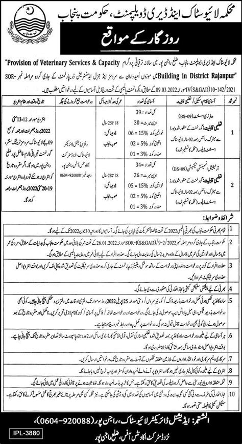 Jobs Announced At Livestock And Dairy Development Department Job