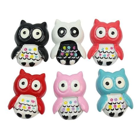 6x 3D Hiboux Owl Coloré Décoratifs Aimants Décor Réfrigérateur Frigo