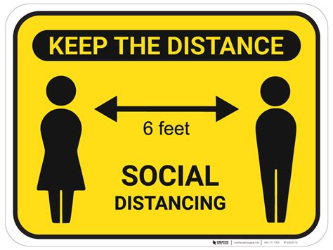 Keep The Distance Social Distancing with Icons - Floor Sign | 5S Today