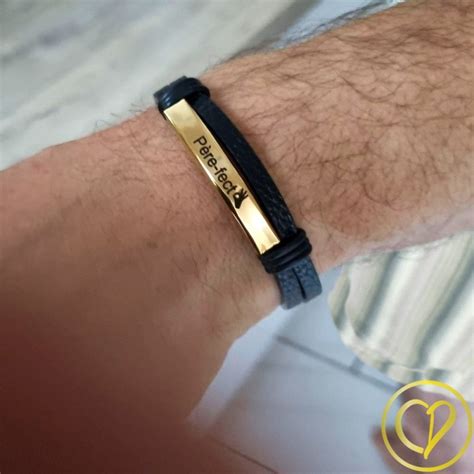 bracelet homme personnalisé en cuir et acier