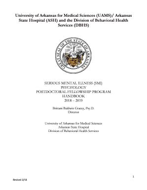 Fillable Online Humanservices Arkansas UAMS Arkansas State Hospital
