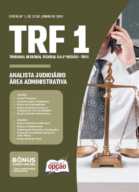 Apostila TRF1 em PDF Analista Judiciário Área Administrativa 2024