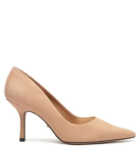 Scarpin Nude Nobuck Salto Fino Arezzo