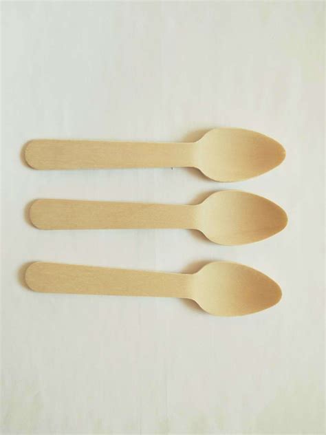 Disposable Eco Friendly 110mm Birch Wood Ice Cream Spoon Tea Spoon