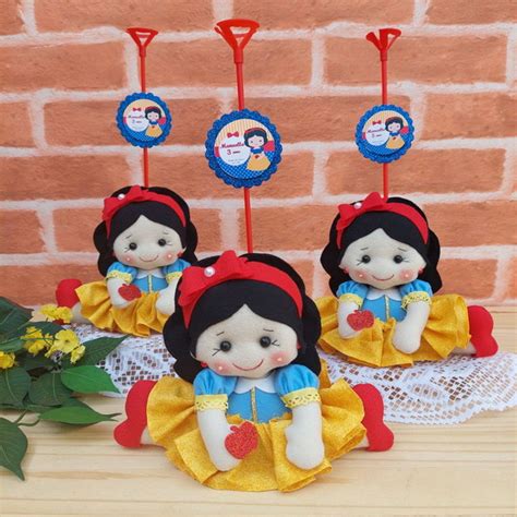 Enfeite De Mesa Branca De Neve Para Festa Infantil De Feltro