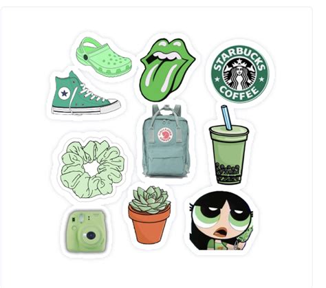 Sticker Aesthetic Stiker Tumblr Aesthetic Case Handphone Laptop Green