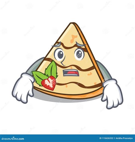 Estilo Receoso Dos Desenhos Animados Da Mascote Do Crepe Ilustra O Do