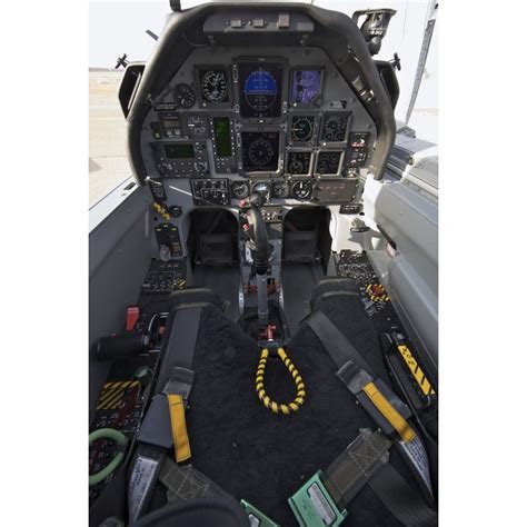 The interior cockpit of an Iraqi Air Force T-6 Texan trainer aircraft ...