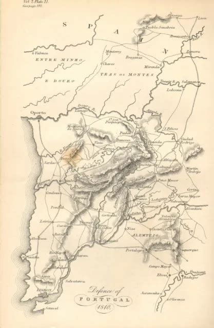 PENINSULAR WAR MAP/BATTLE Plan Battle ~ Defence Of Portugal 1810 $29.80 - PicClick AU