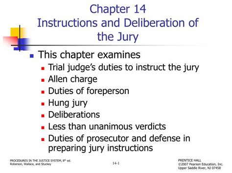 Ppt Chapter 14 Instructions And Deliberation Of The Jury Powerpoint