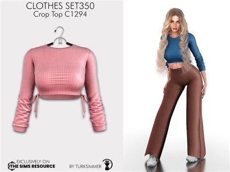 The Sims Resource Clothes Set350 Crop Top C1294