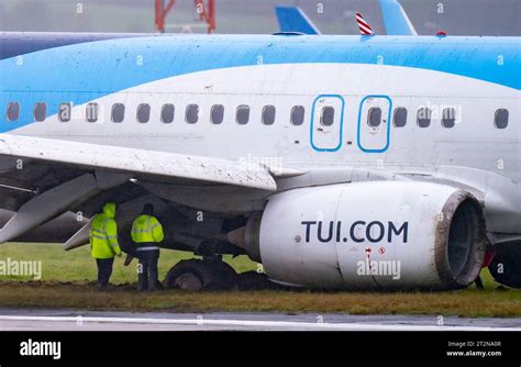 A Passenger Plane That Came Off The Runway At Leeds Bradford Airport