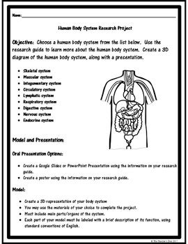 Human Body System Research Project By The Teacher S Den Tpt