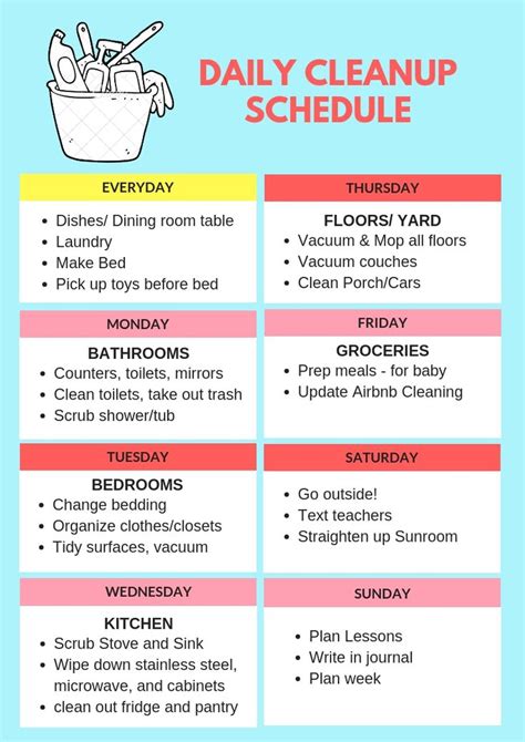 Daily Cleaning Schedule for a Tidy Home