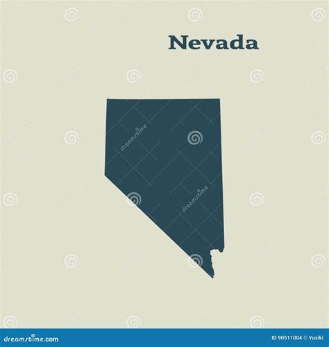 Outline Map Of Nevada Illustration Royalty Free Cartoon 90511004