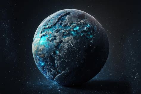 Premium Photo Blue Planet In Space Organised As Earthly Globe