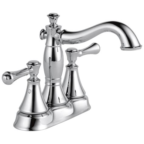 Delta Cassidy Two Handle Centerset Bathroom Faucet With Metal Drain