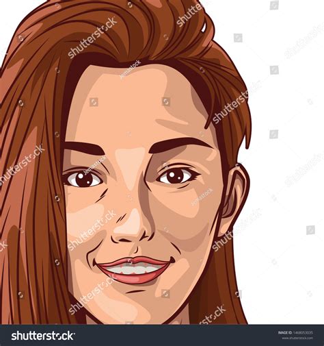 Pop Art Beautiful Woman Face Red Stock Vector Royalty Free 1468053035