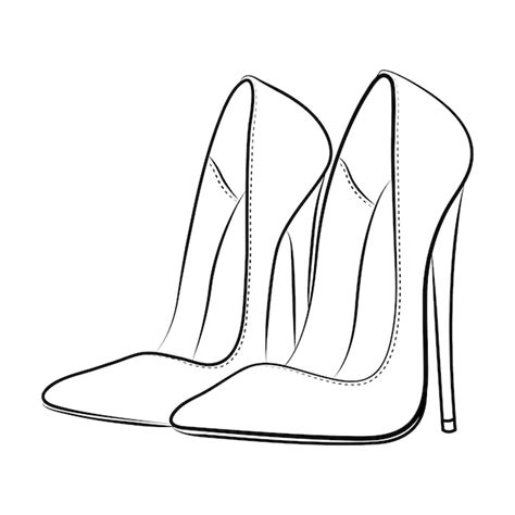 High Heels Umriss Vektor Design Element Illustration Premium Vektor