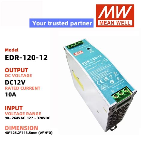 Mean Well Rail Installation Type Power Supply Edr Dc V A