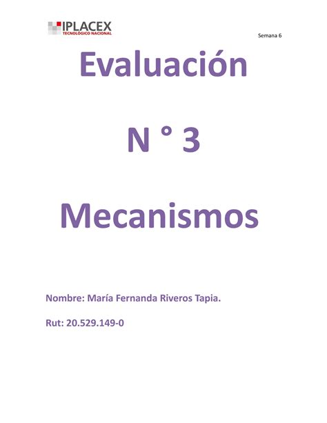 Evaluaci N N Mecanismos Evaluaci N N Mecanismos Nombre Mar A