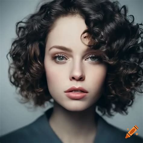 Detailed Portrait Of A Woman With Short Black Curly Hair On Craiyon