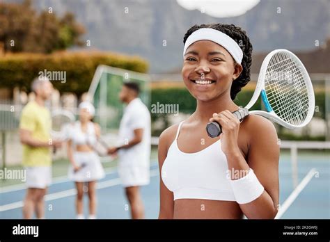 Im game ready. Cropped portrait of an attractive young female tennis ...