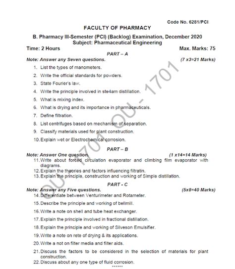 Osmania University B Pharmacy Iii Semester Pci Backlog Subject